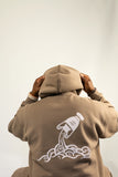 Oracle Hoodie in Desert Clay — Back View with Zodiac Design